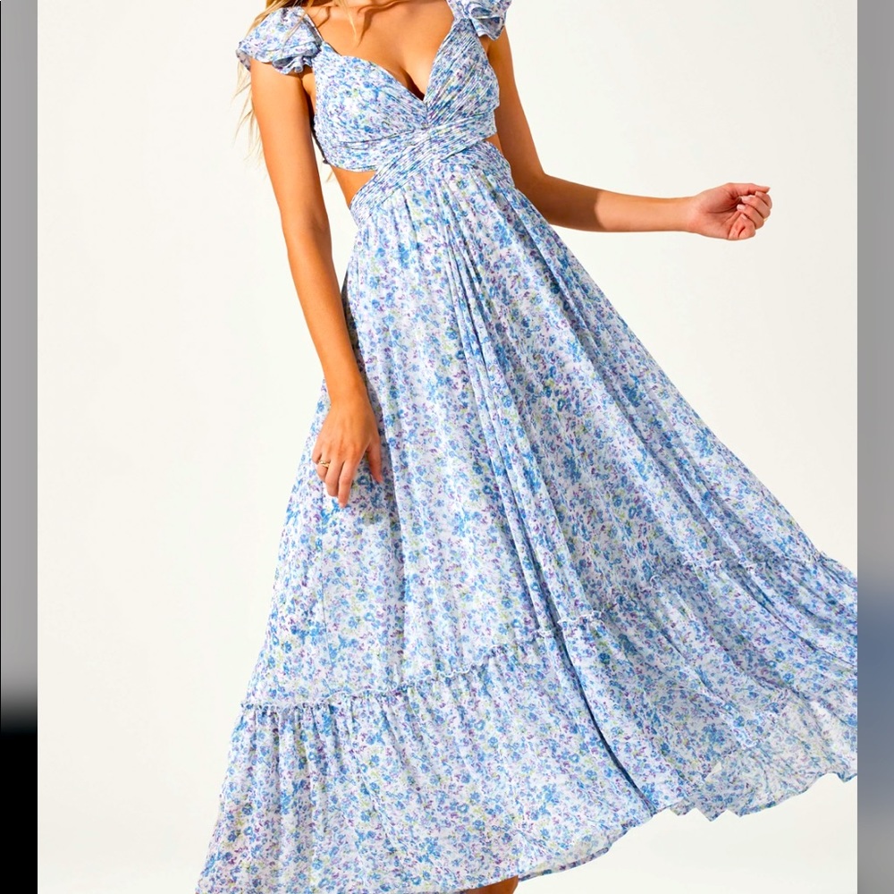 ASTR Primrose Floral Strappy Back Maxi Dress